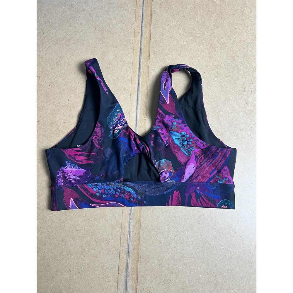 All In Motion Bra Womens XL Multicolor Floral Sports Bra Racerback Stretch - Picture 2 of 5